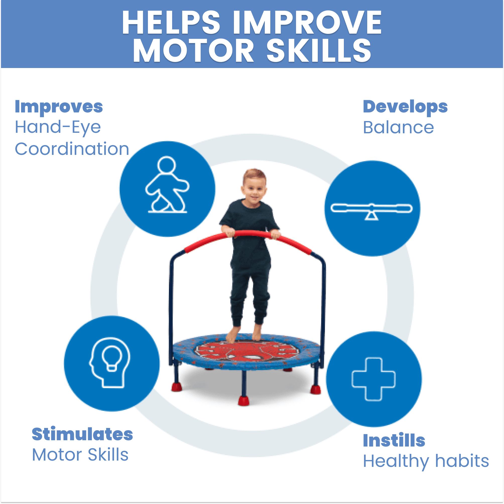 Spider-Man 3-Foot Trampoline for Toddlers & Kids by Delta Children - ClubOn