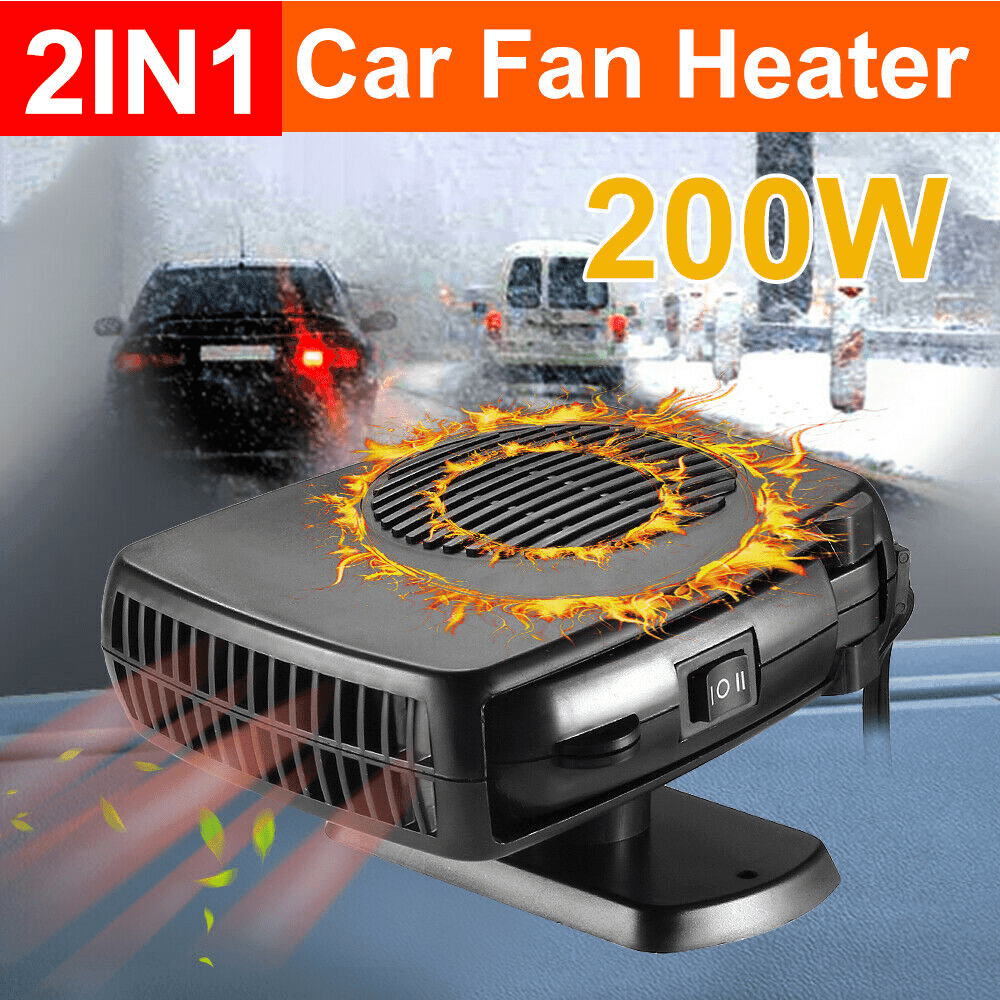 JLLOM 360° 200W Car Heater DC 12V Heating Cooling Fan Windshield Defroster Demister - ClubOn