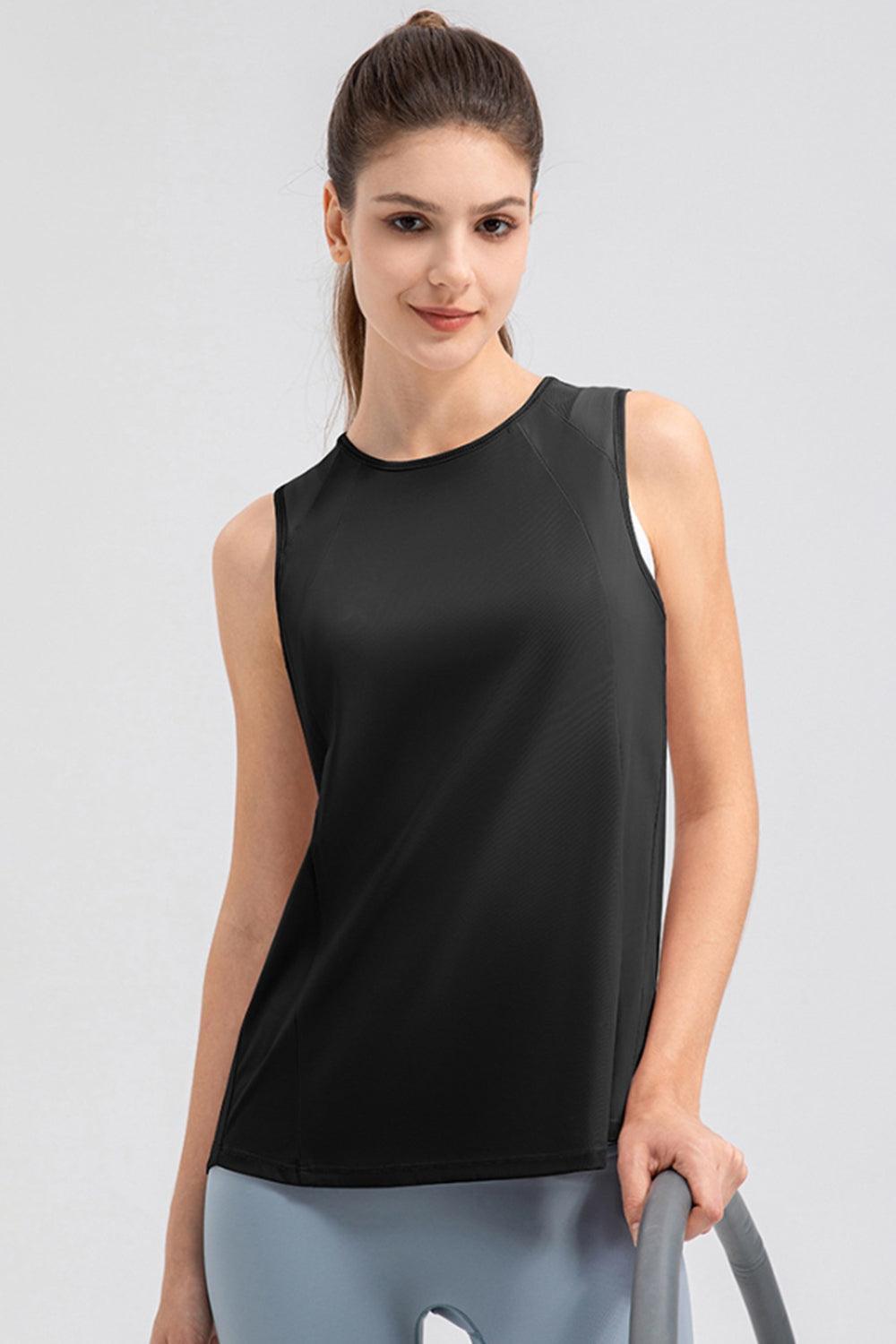 Round Neck Wide strap Active Tank - ClubOn