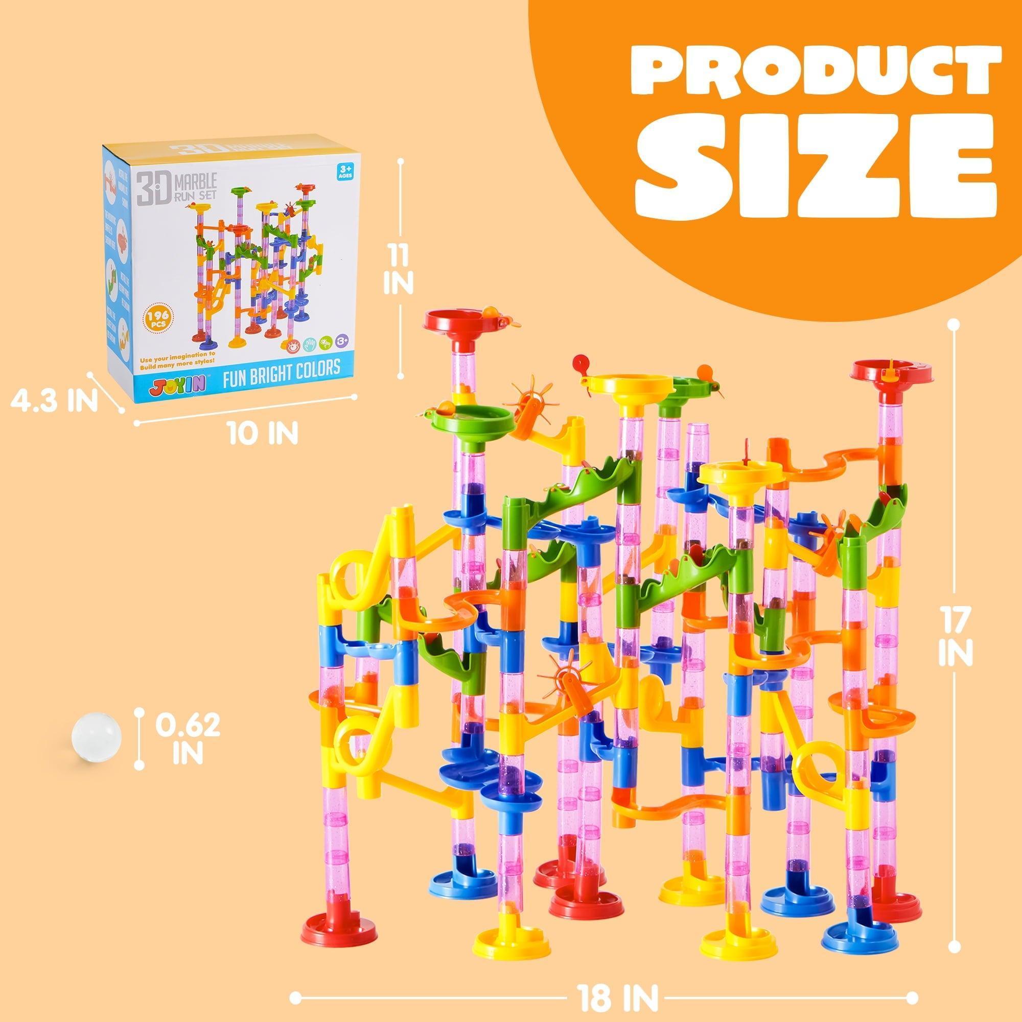 SYNCFUN 196 Pcs Marble Run – STEM Construction Marble Maze Toy for Kids Aged 3-8 - ClubOn