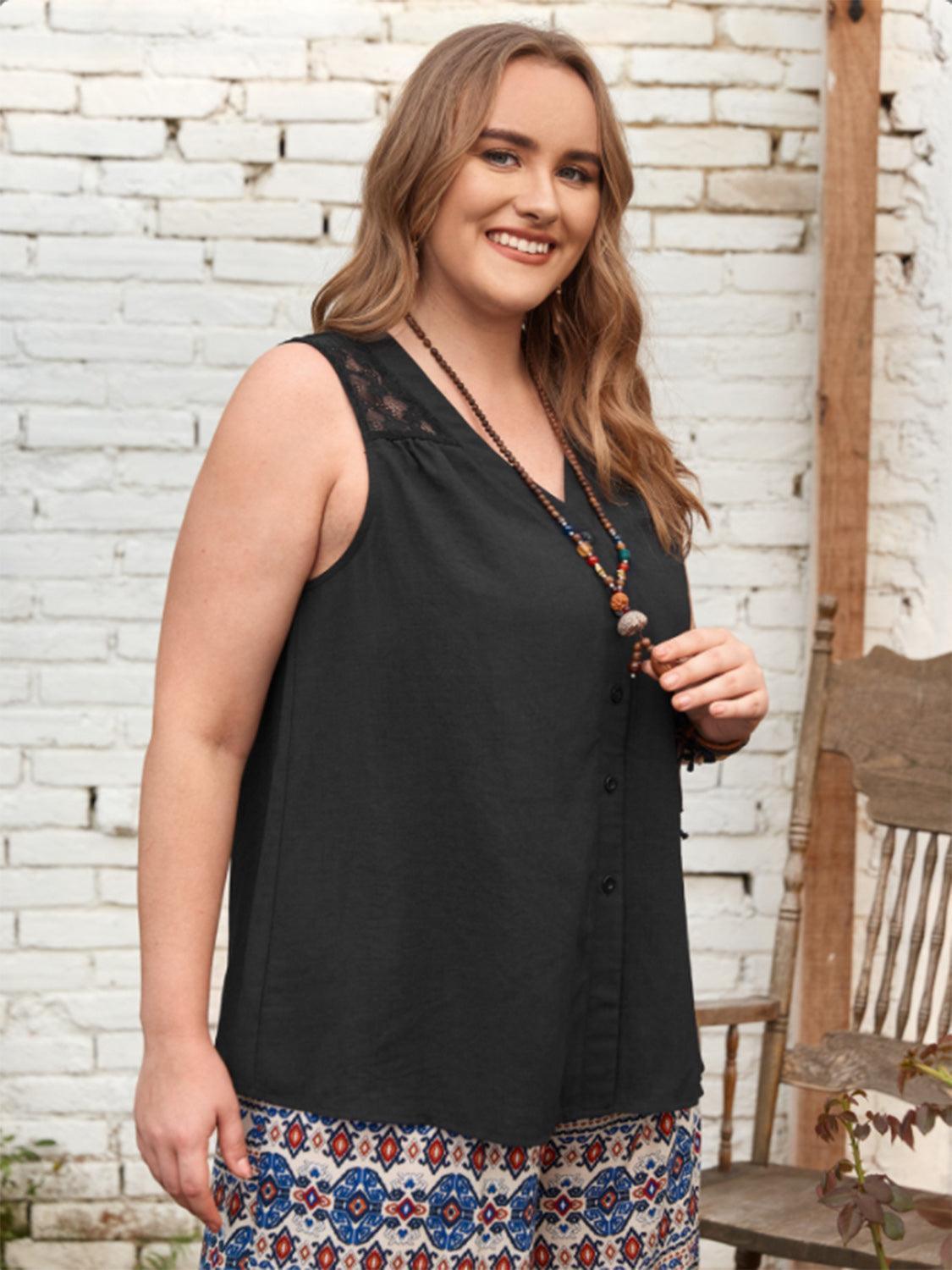 Plus Size V-Neck Tank - ClubOn