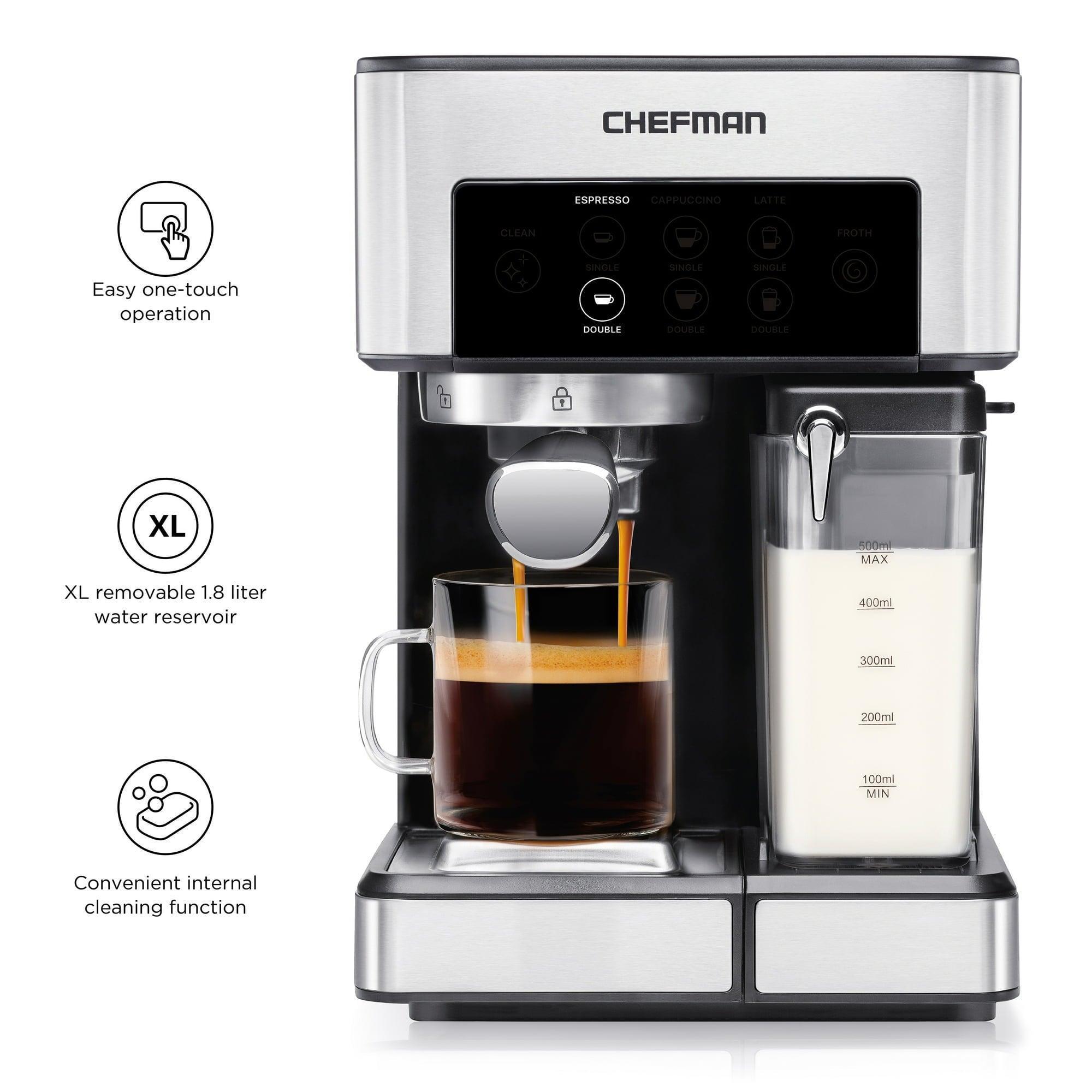 Chefman 1.8L Barista Pro Espresso Machine – Stainless Steel - ClubOn