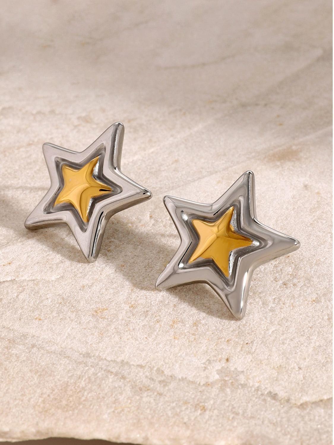 Stainless Steel Star Stud Earrings - ClubOn