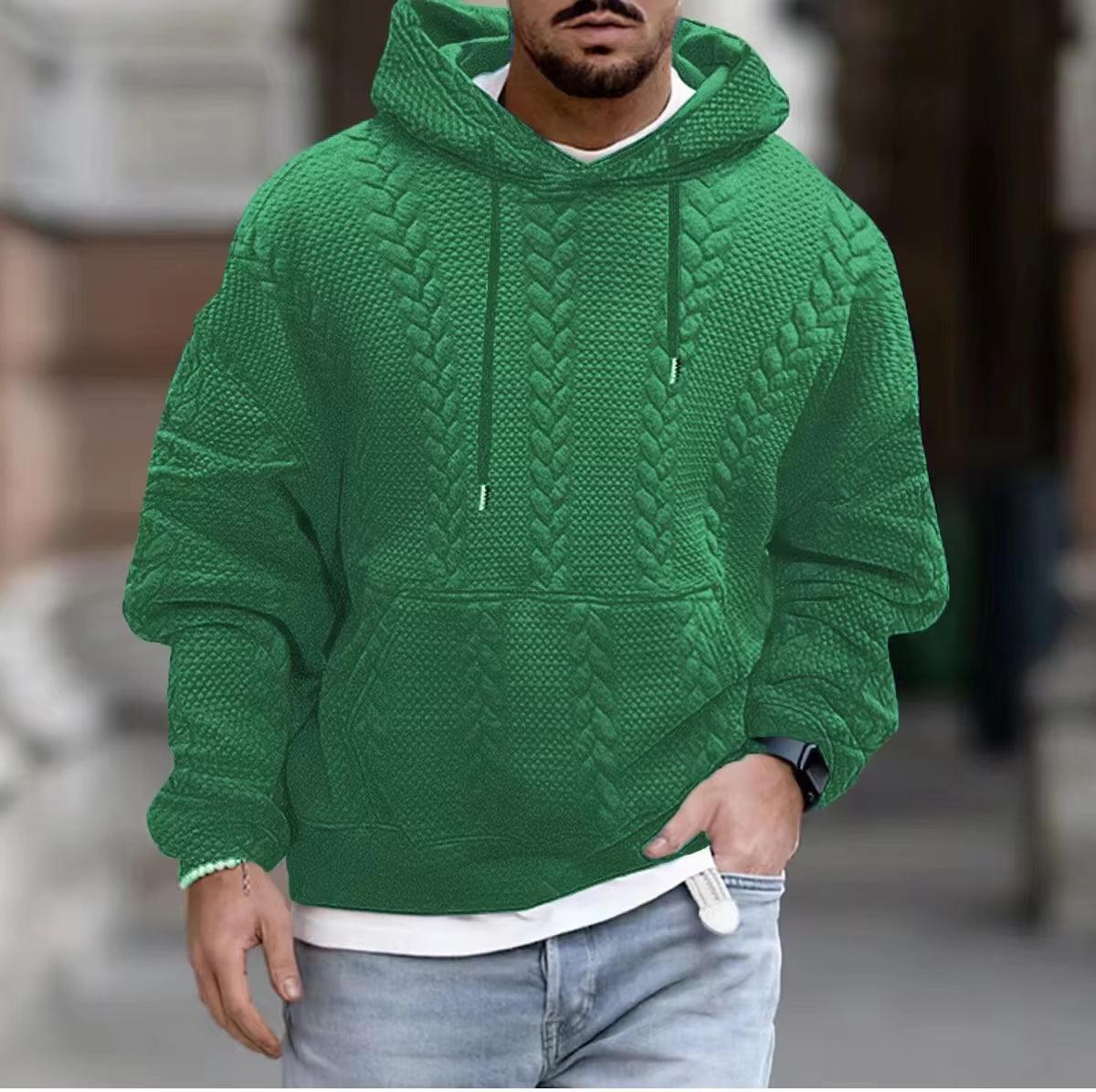 Men's Fashion Hooded Sweatshirt - Casual Streetwear Loose Knit Pullover - ClubOn