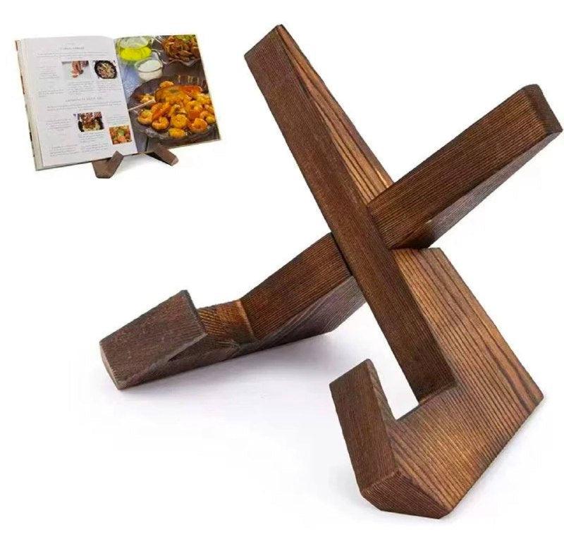 Wooden Recipe Book Stand – Photo Display & Tablet Rack - ClubOn