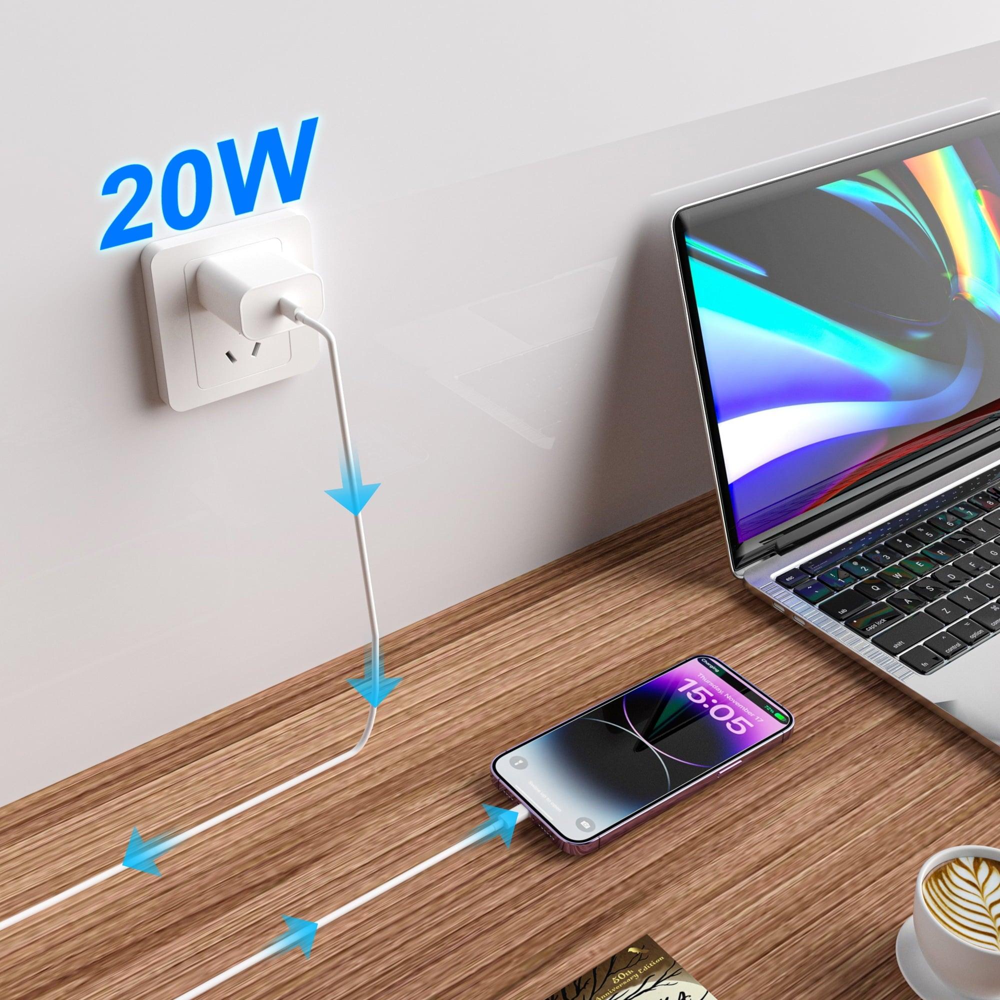 iPhone Charger Fast Charging, 2-Pack 20W PD Fast Charger & 6ft USB C to Lightning Cable, Compatible with iPhone, iPad, iPod - ClubOn