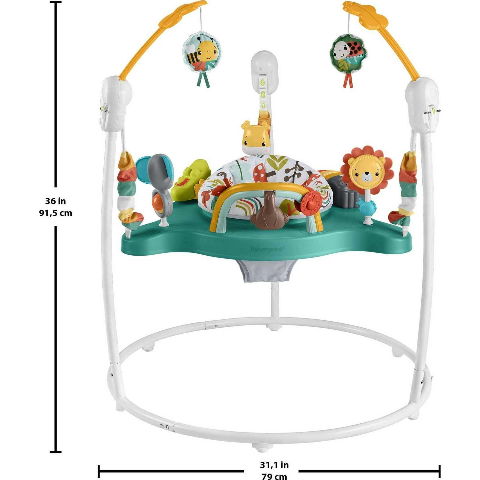 Fisher-Price Baby Bouncer Whimsical Forest Jumperoo Activity Center with Music and Lights, Unisex - ClubOn