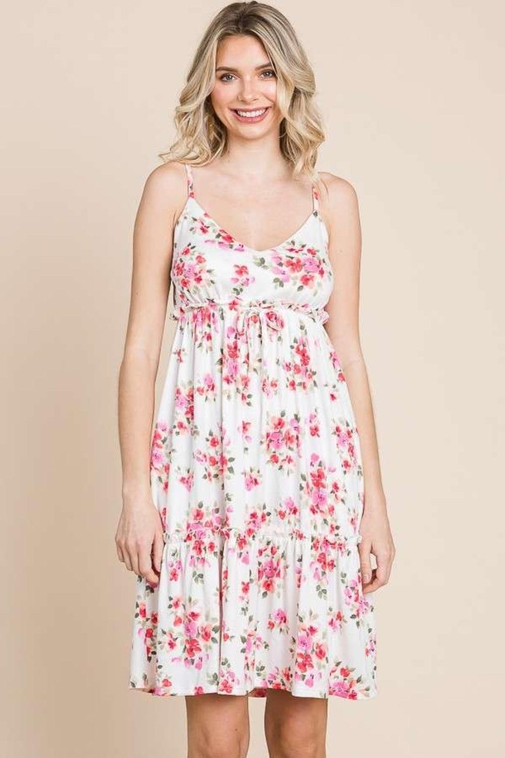 Culture Code Full Size Floral Frill Cami Dress - ClubOn