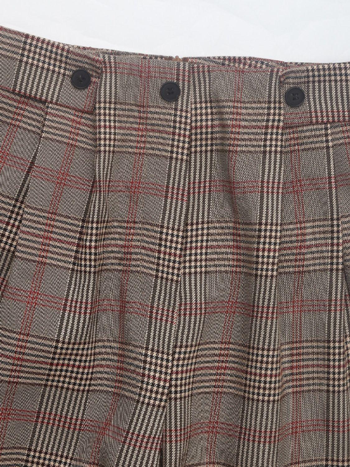 Perfee Plaid Straight Pants – Stylish & Versatile - ClubOn