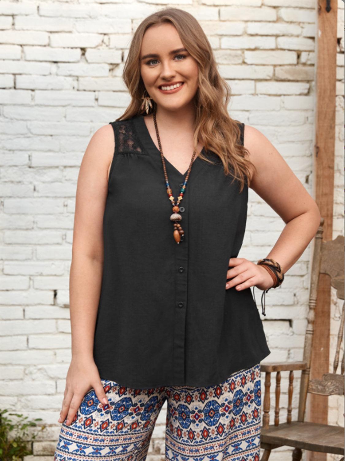 Plus Size V-Neck Tank - ClubOn