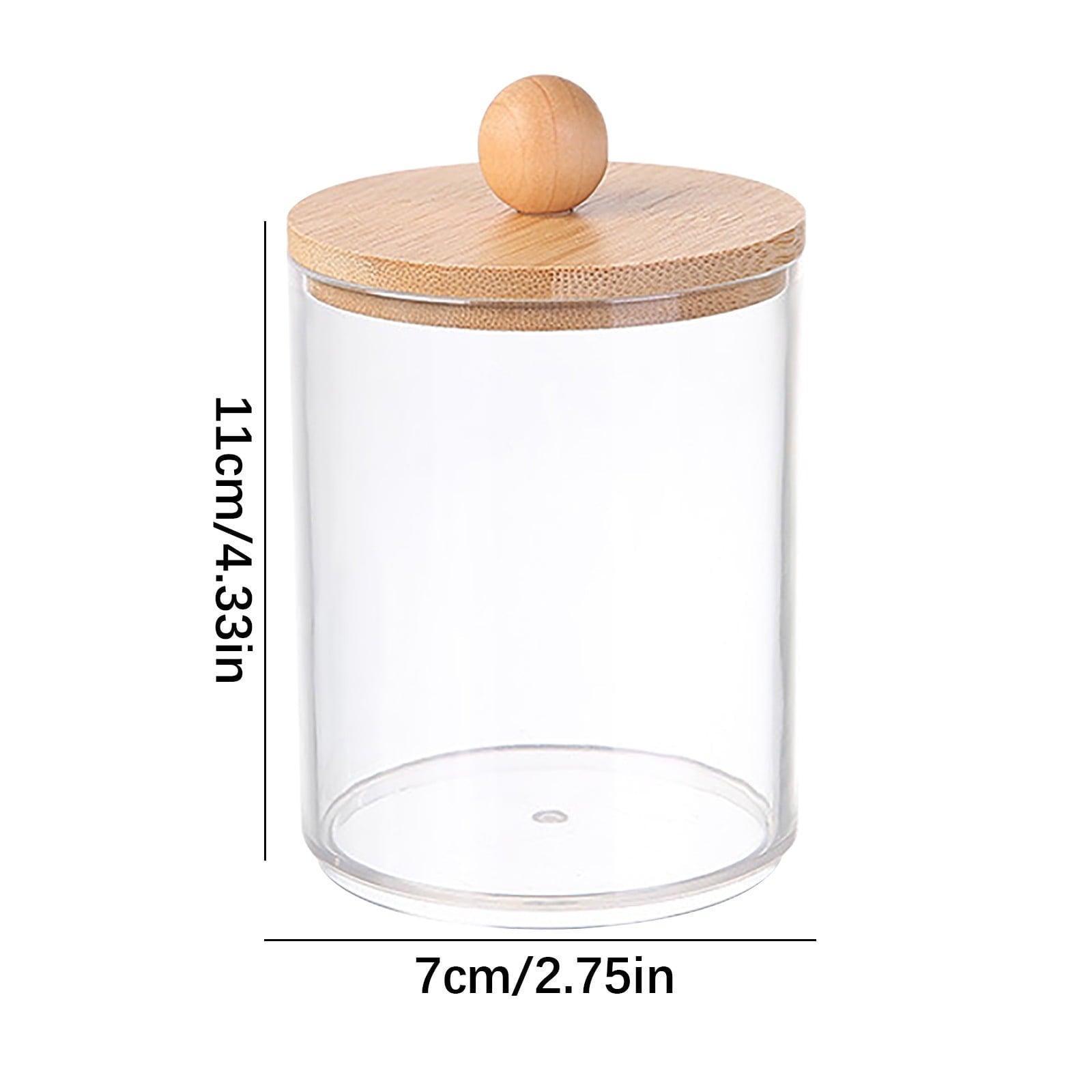 Baetikot Qtip Holder Dispenser for Cotton Balls, Swabs, Pads & Floss, 10oz Clear Plastic Jar Set for Bathroom Storage & Organization - ClubOn