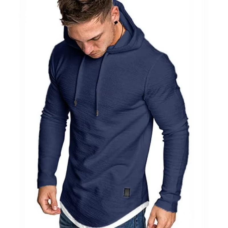 MRMT Men's Solid Color Hooded Casual Sports Pullover - Long-Sleeve T-Shirt Hoodie - ClubOn