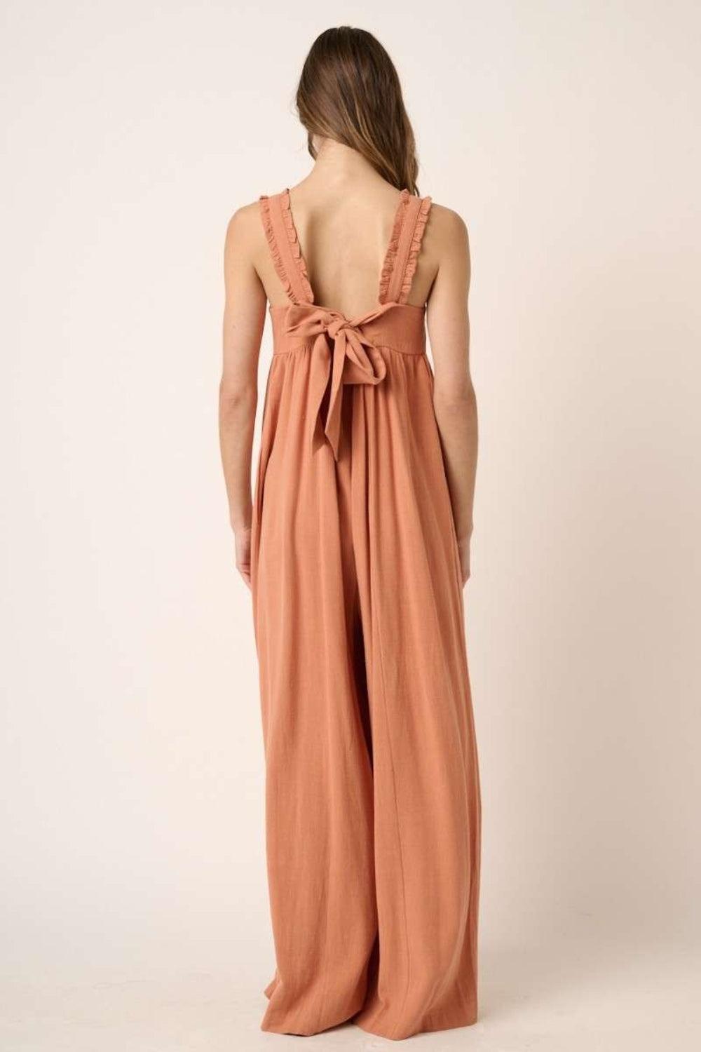 Mittoshop Sleeveless Wide Leg Jumpsuit - ClubOn