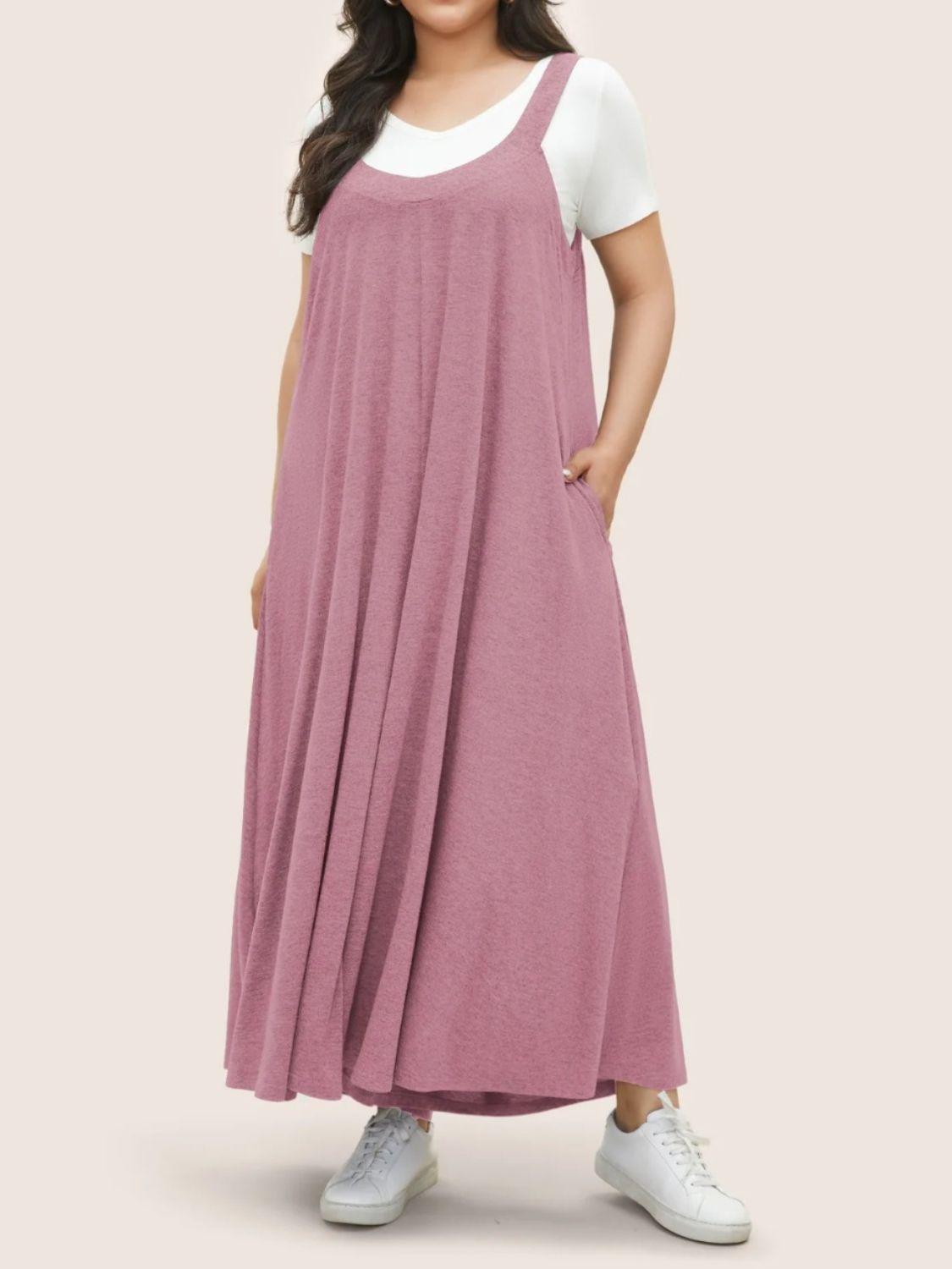 Full Size Pocketed Wide Leg Overalls - ClubOn