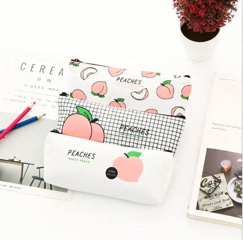 Cute Fruit Peach Pencil Case - School Stationery for Girls - ClubOn
