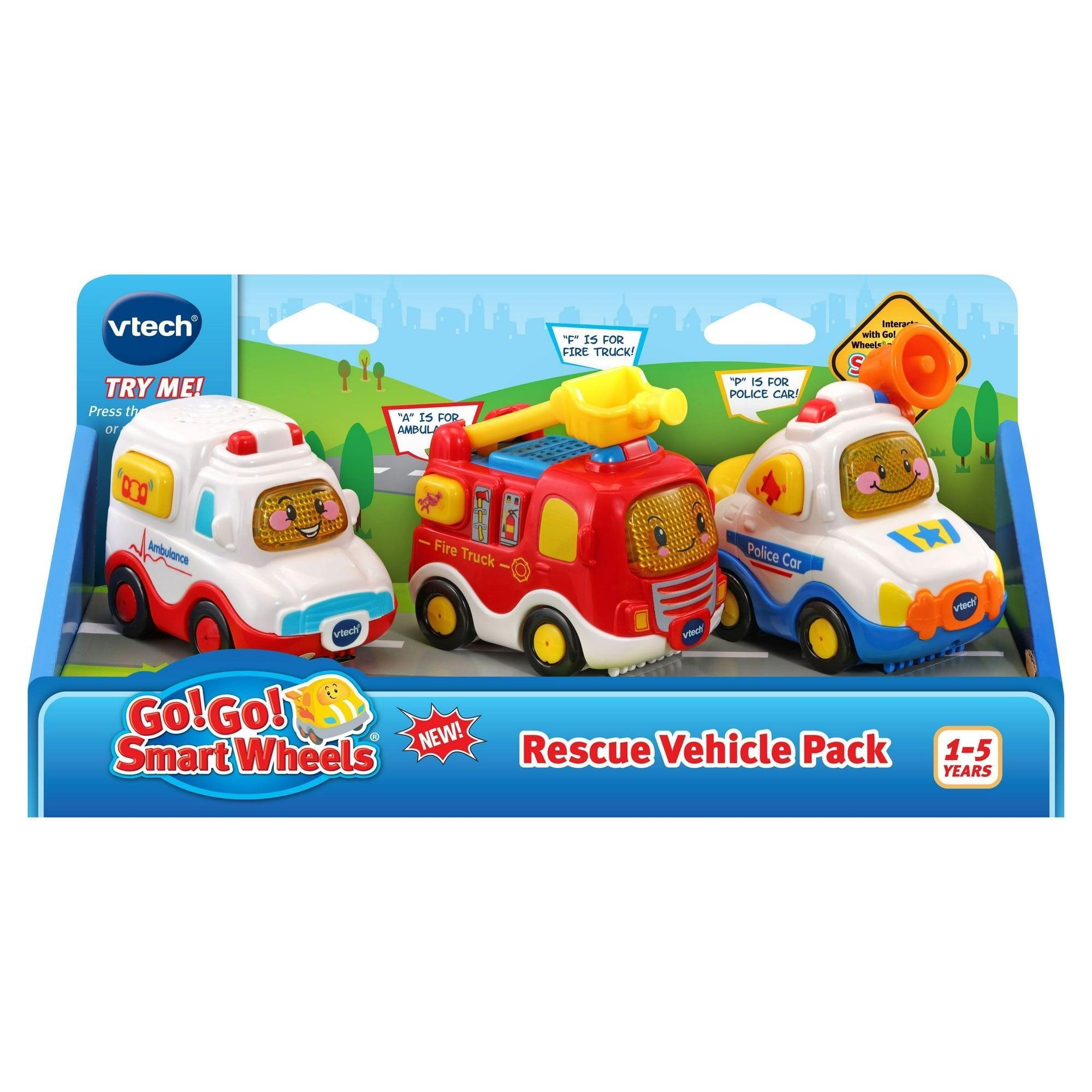 VTech Go! Go! Smart Wheels Rescue Vehicle Pack, Emergency Vehicles Toy - ClubOn