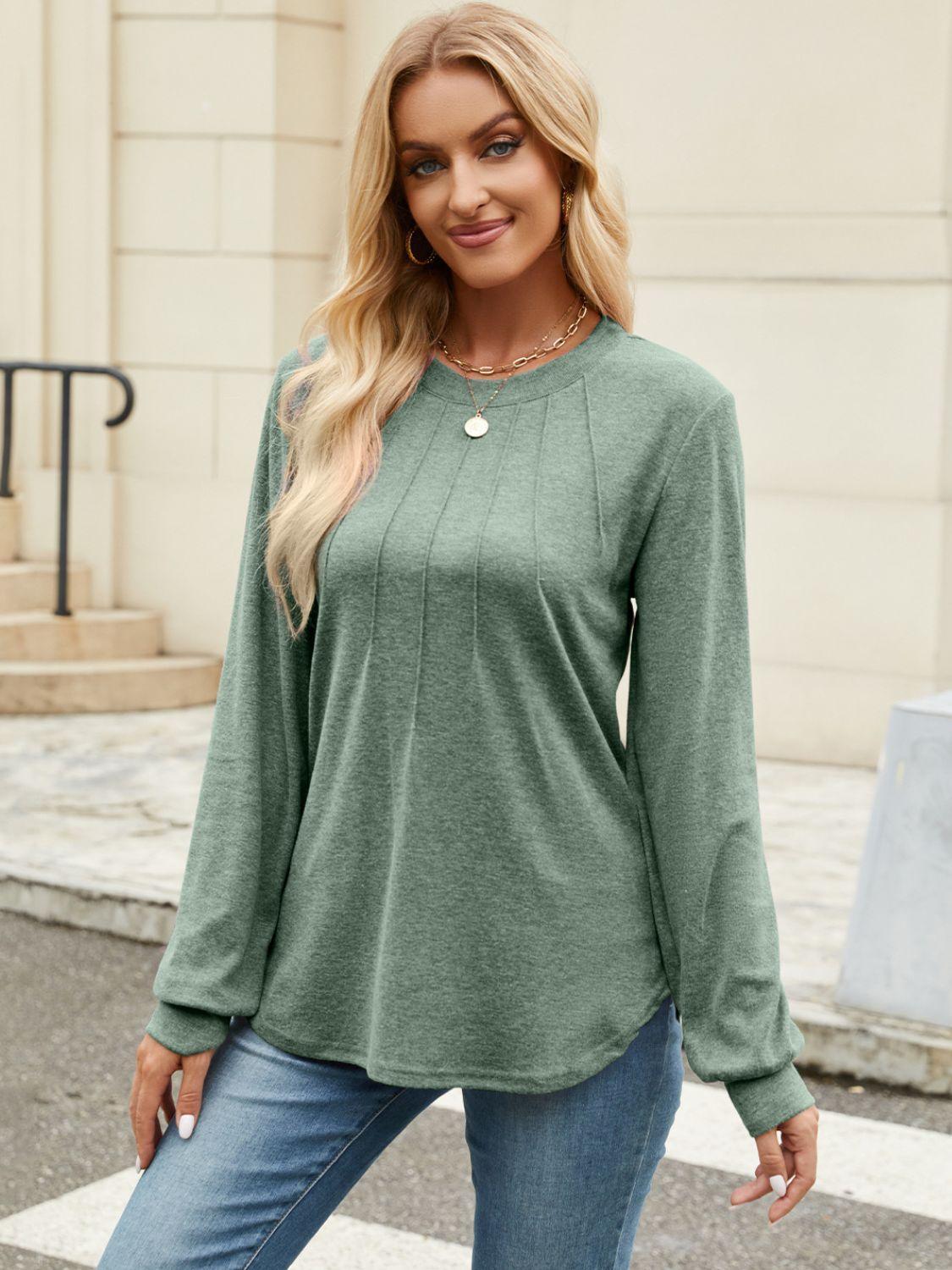 Round Neck Long Sleeve T-Shirt - ClubOn
