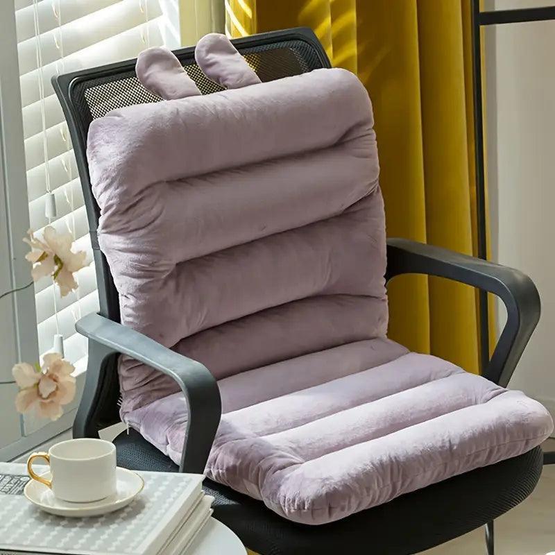 Cute Conjoined Pillow Back Cushion – Thick Office Chair Mat & Seat Pad - ClubOn