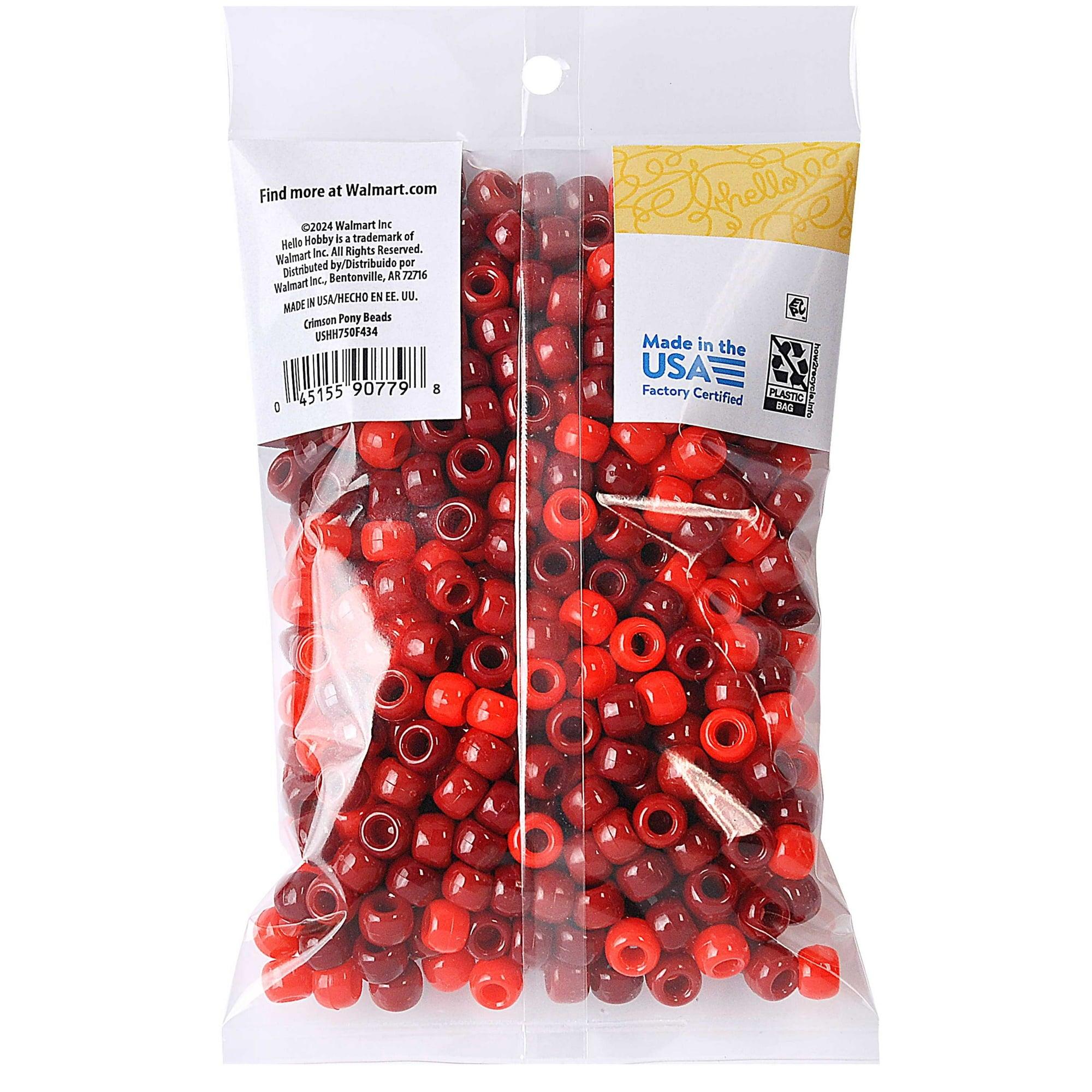 Hello Hobby Red Ombre Plastic Pony Beads, 9x6MM, 500 Pieces, Friendship Bracelet Making - ClubOn