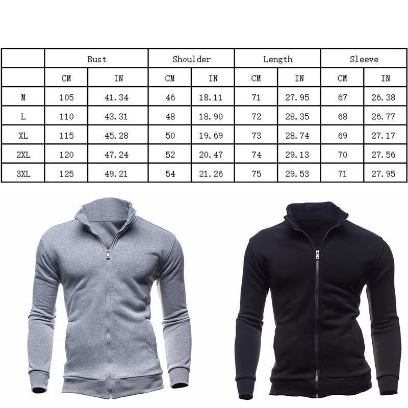 Men's Slim Fit Hooded Zipper Jacket - Thicken Warm Hoodie Coat - ClubOn