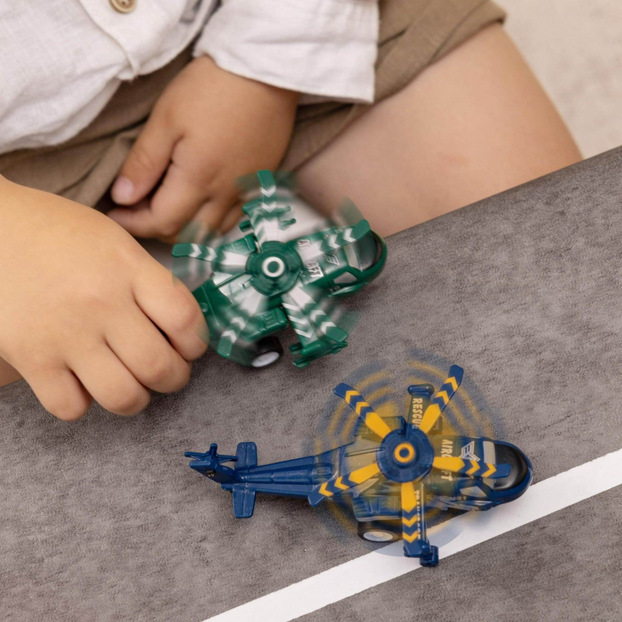 SYNCFUN Kids Airplane Helicopter Play Vehicles – Plastic Multicolor Set - ClubOn