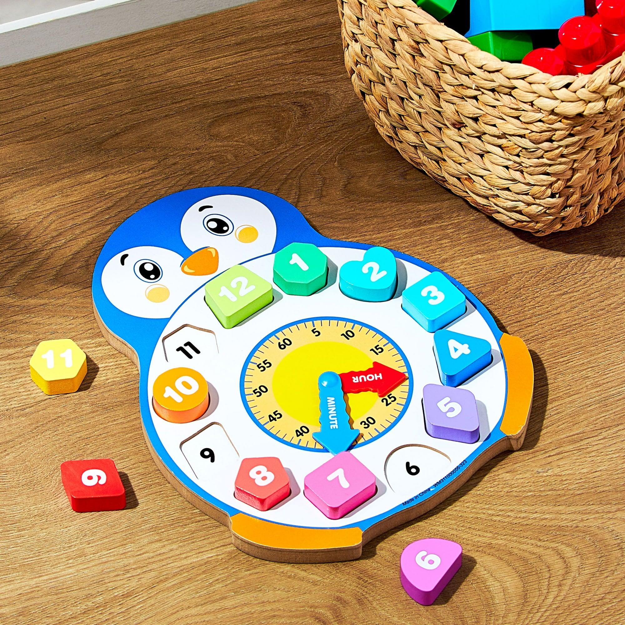 Spark Create Imagine Wooden Penguin Clock Puzzle, 13 Pieces, Baby & Toddler Toy - ClubOn