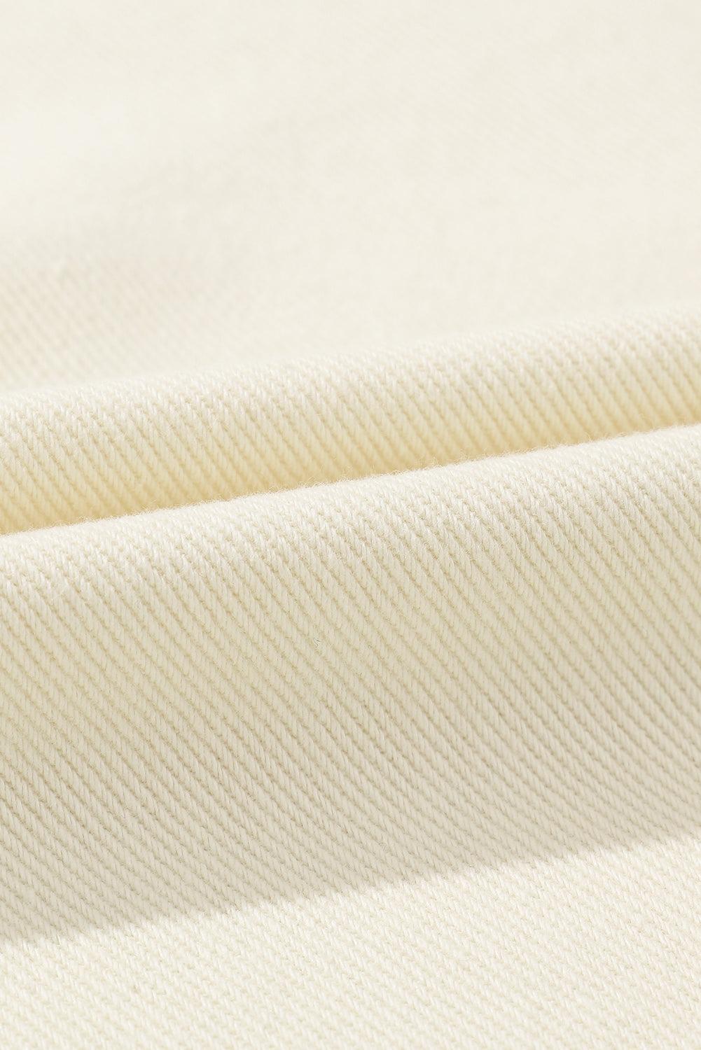 Studded Button Up Collared Neck Denim Jacket - ClubOn