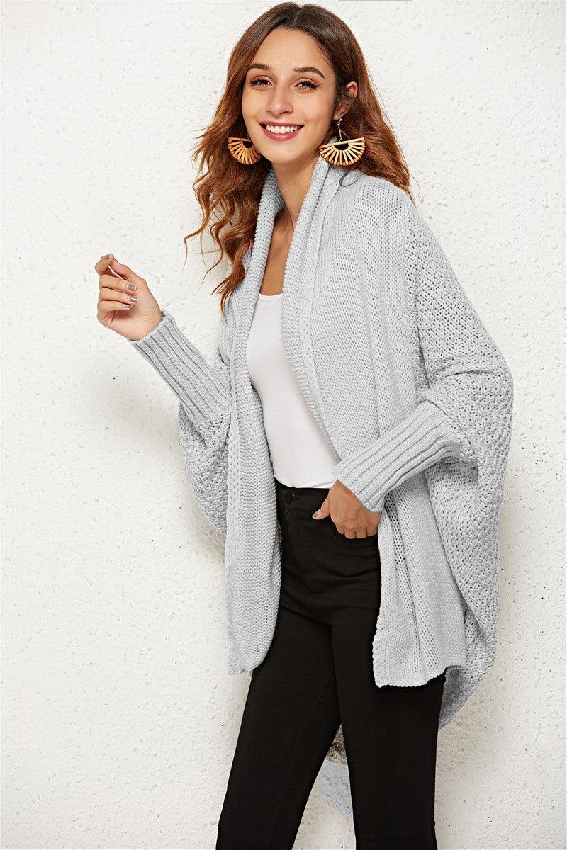 Angel Wings Open Front Dolman Sleeve Longline Cardigan - ClubOn