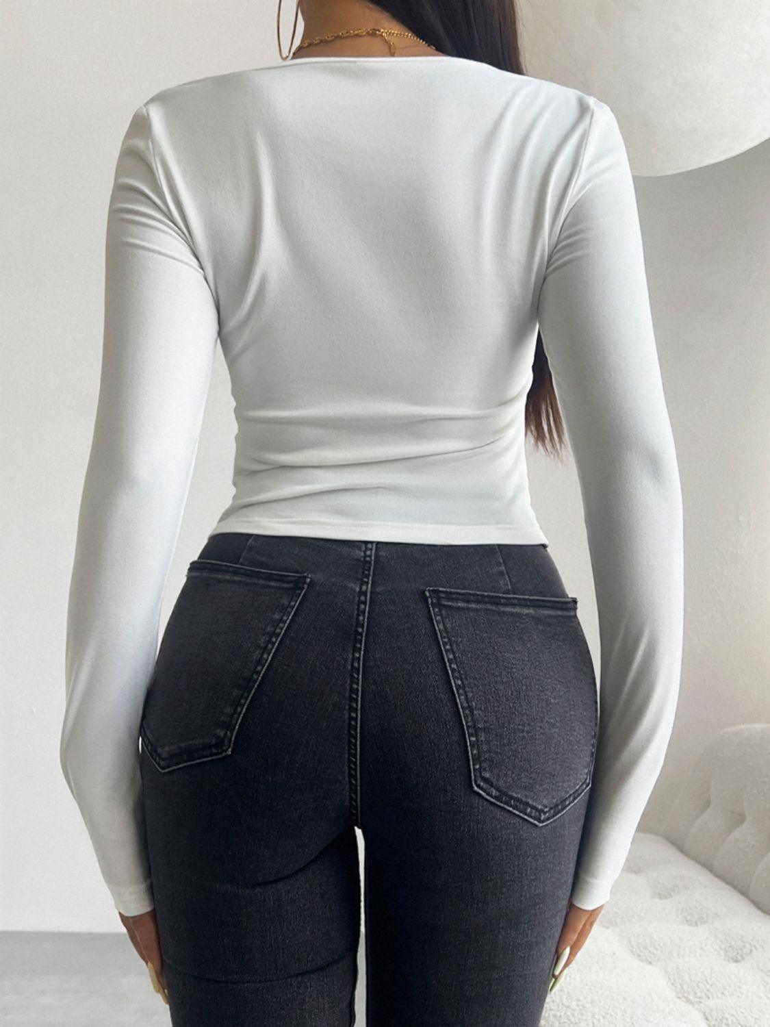 Devine Tied Long Sleeve T-Shirt - ClubOn