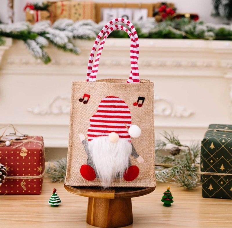 Christmas Linen Gift Bag – Children's Handbag Holiday Decor - ClubOn
