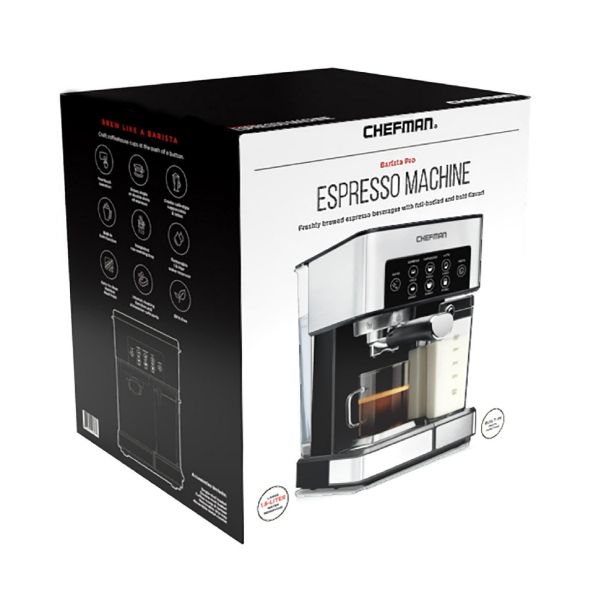 Chefman 1.8L Barista Pro Espresso Machine – Stainless Steel - ClubOn