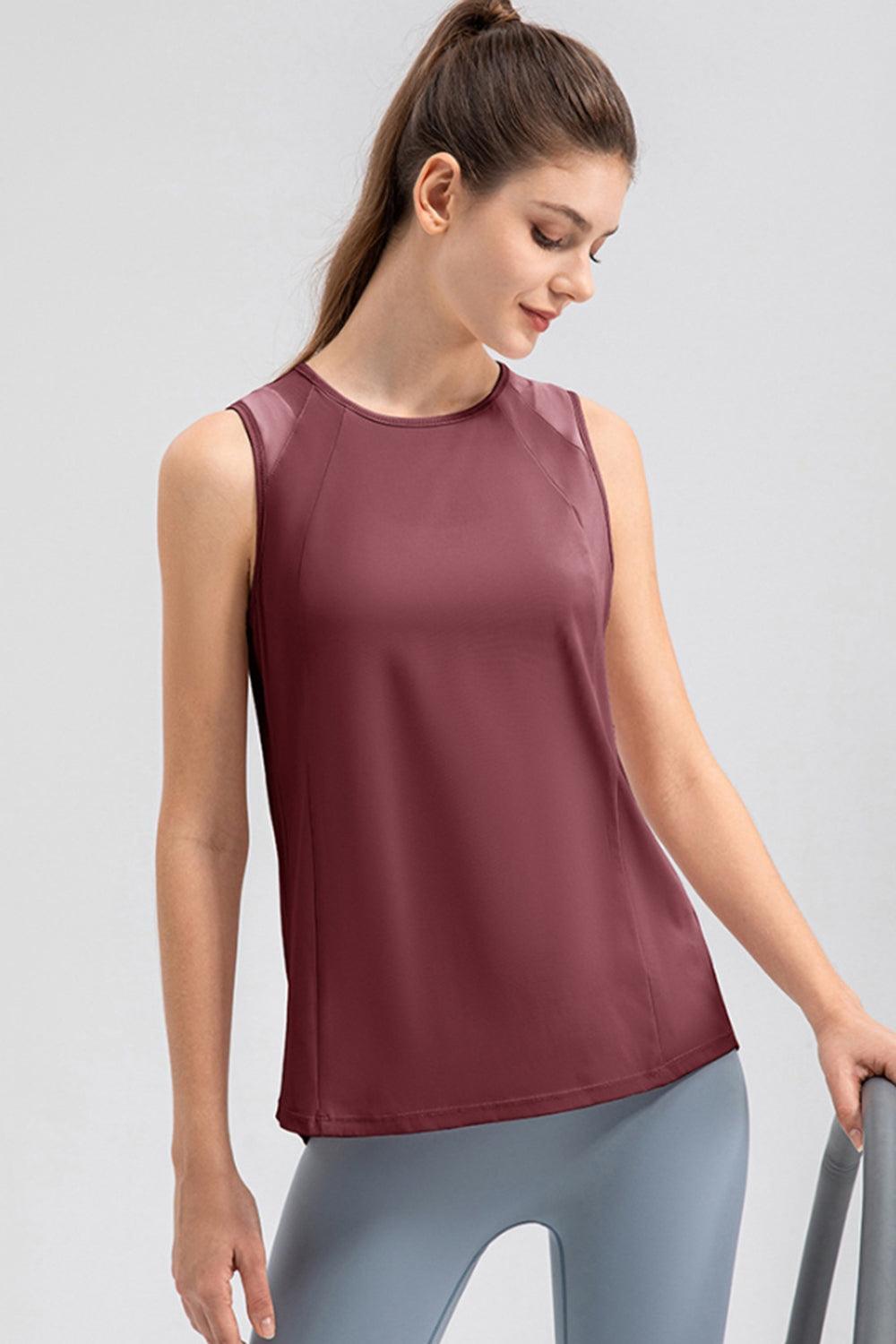 Round Neck Wide strap Active Tank - ClubOn