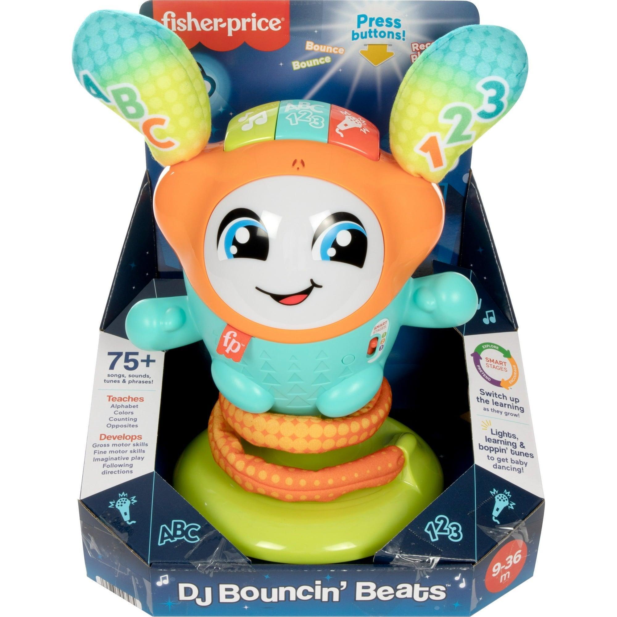 Fisher-Price DJ Bouncin’ Beats Electronic Baby & Toddler Learning Toy with Bouncing Action - ClubOn