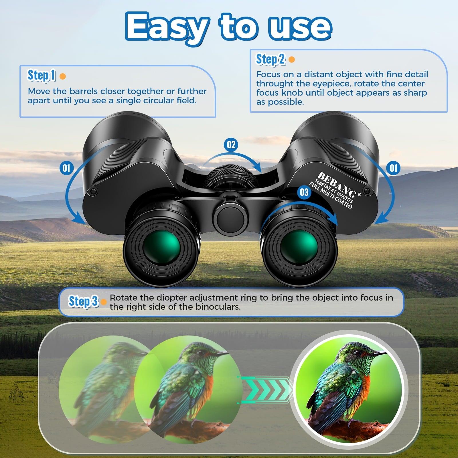 BEBANG 20x50 HD Binoculars for Adults - Waterproof for Bird Watching, Hunting & Camping - ClubOn