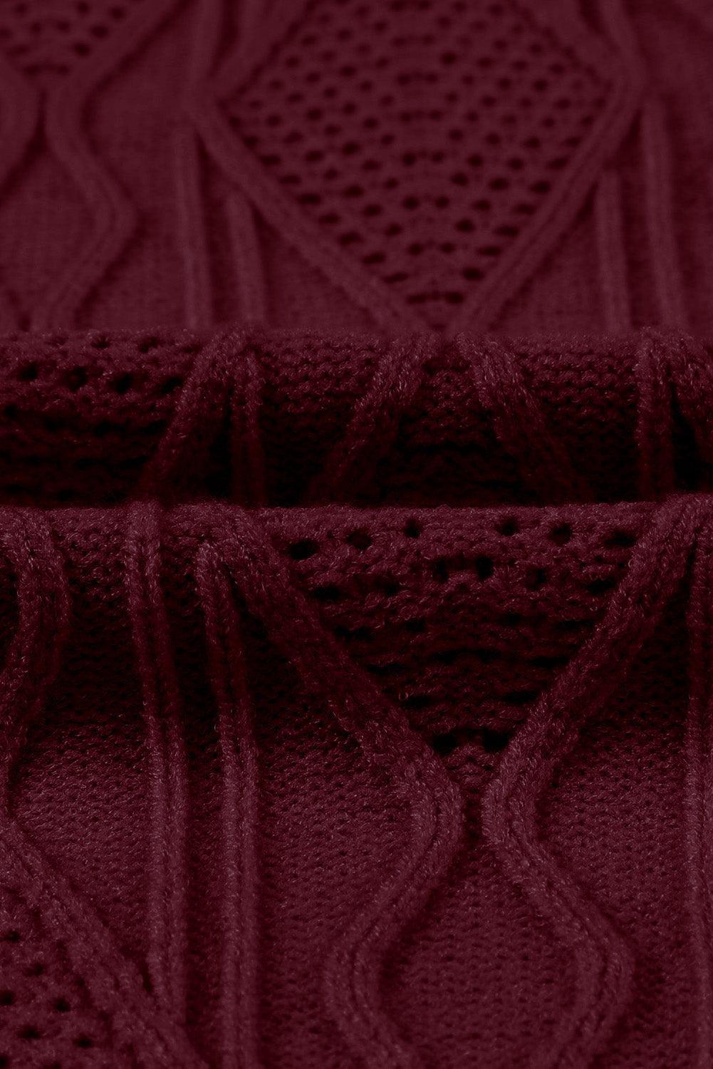 Plus Size Cable-Knit Button Up Sweater - ClubOn