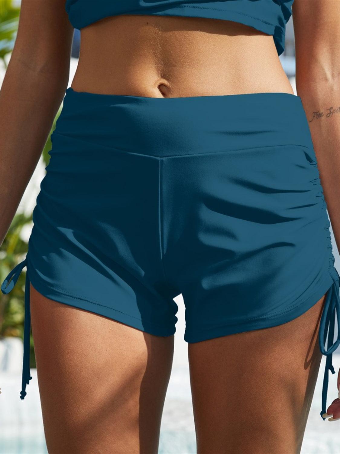 FAM-FAM Drawstring Mid-Rise Waist Swim Shorts - ClubOn