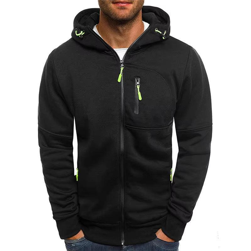 Men's Hooded Jacket - Zipper Fashion Brand Casual Outerwear Hoodie - ClubOn
