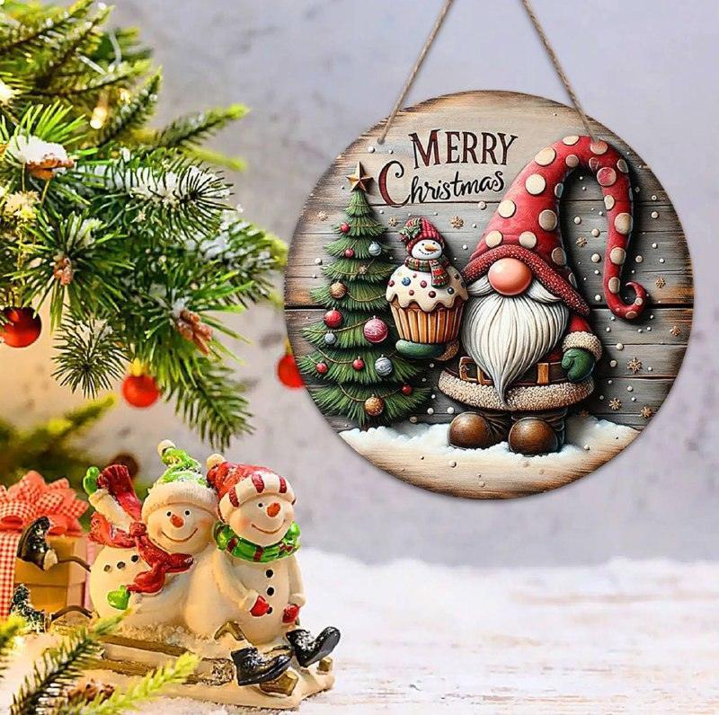 Merry Christmas Wooden Sign – 1pc Christmas Decorations - ClubOn