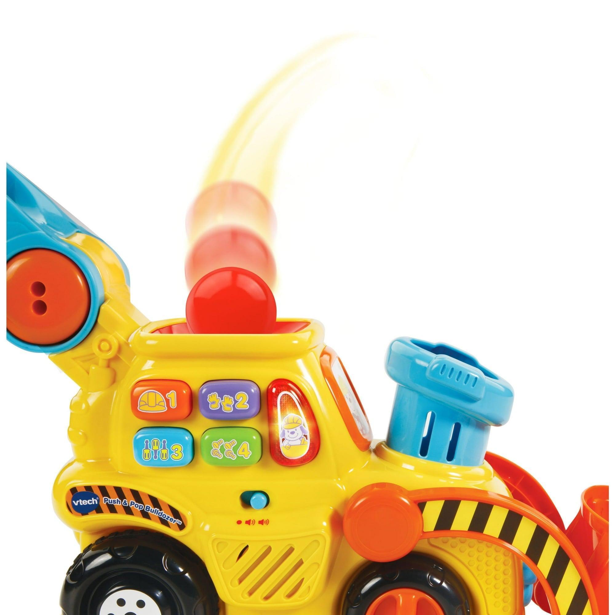 VTech Pop-a-Balls Push & Pop Bulldozer with Accessories, Baby and Toddler Toy - ClubOn