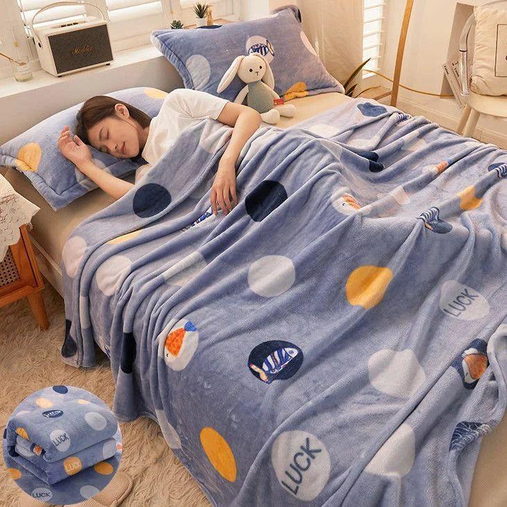 Mengjie Ice Mink Velvet Blanket – Thick Single & Double Bed Blanket - ClubOn