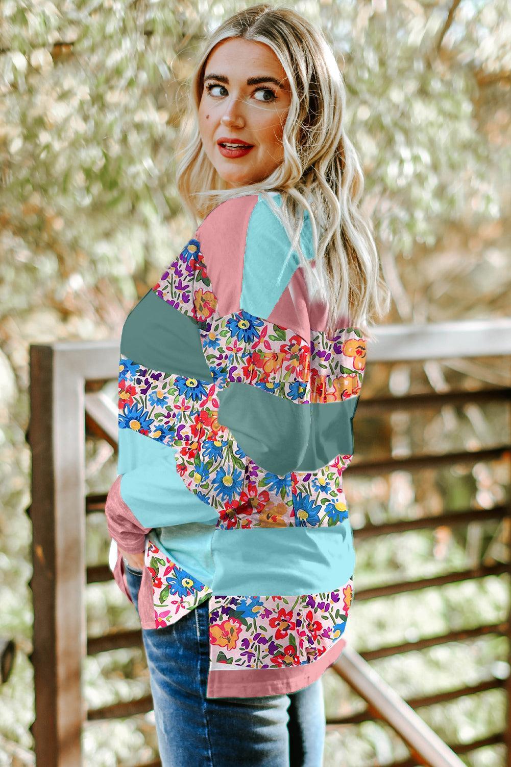 Plus Size Striped Slit Long Sleeve T-Shirt - ClubOn