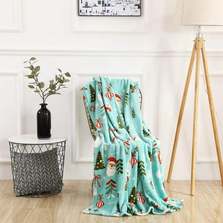 Christmas Throw Blanket 2024 – Flannel Snowflake & Gingerbread Design - ClubOn