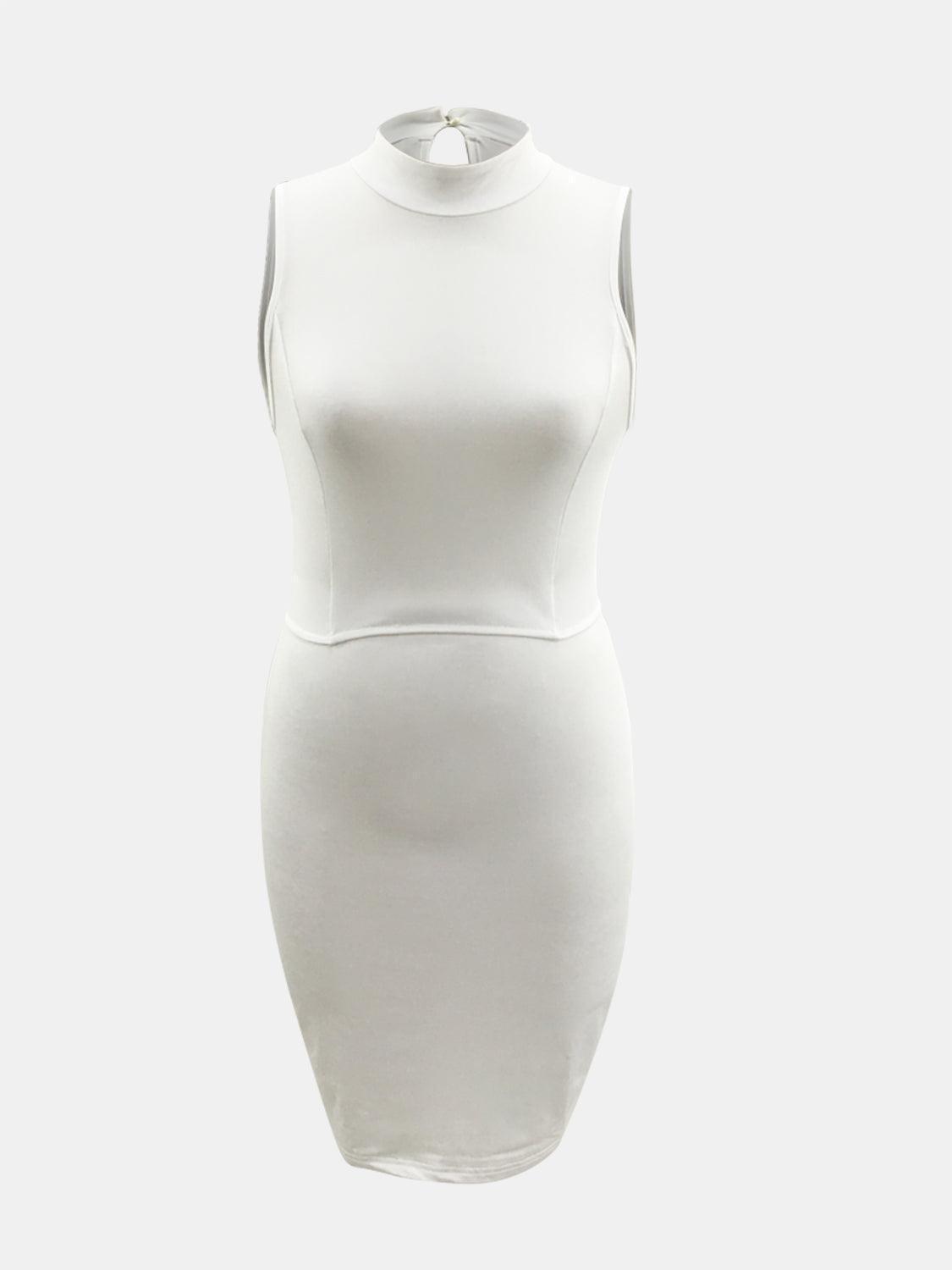 Cutout Mock Neck Sleeveless Dress - ClubOn