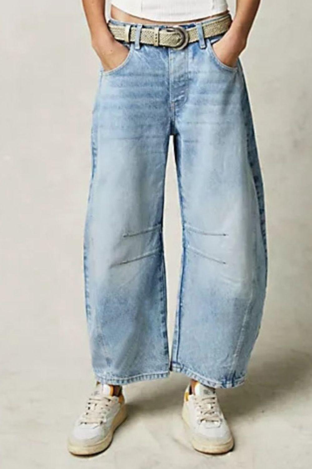 Wide Leg Jeans with Pockets - ClubOn