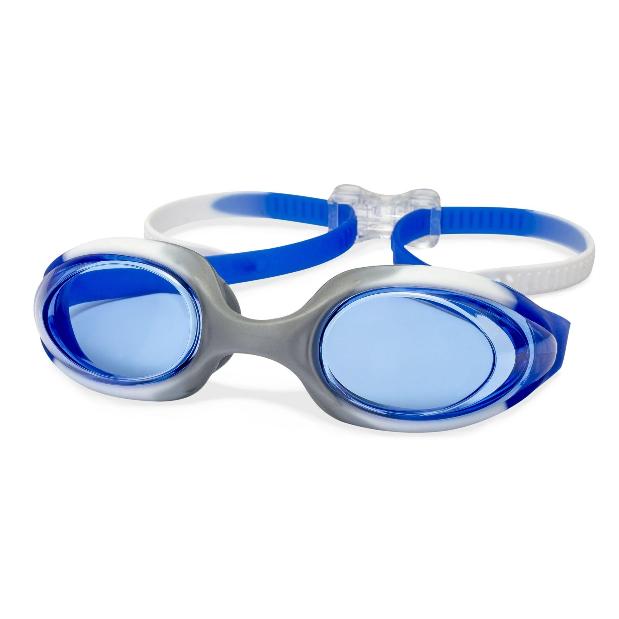 Athletic Works Immersion Junior Swim Goggles for Kids, Blue, Anti-Fog, UV Protection - ClubOn