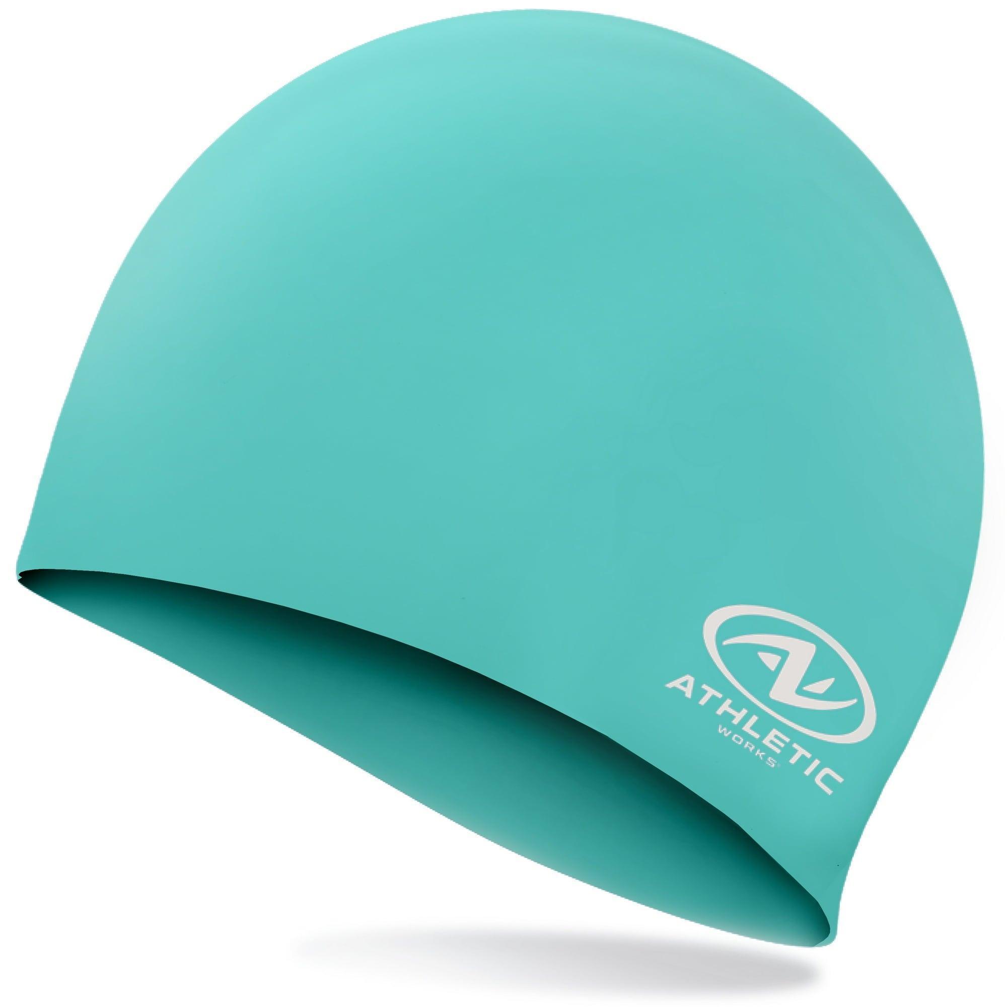 Athletic Works Adult Size Black Silicone Swim Cap – Durable, Comfortable Fit - ClubOn