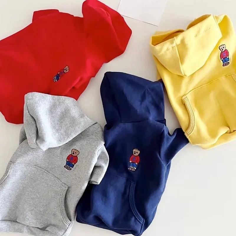 Autumn Thin Puppy Hoodies | Solid Dog Sweatshirts - ClubOn