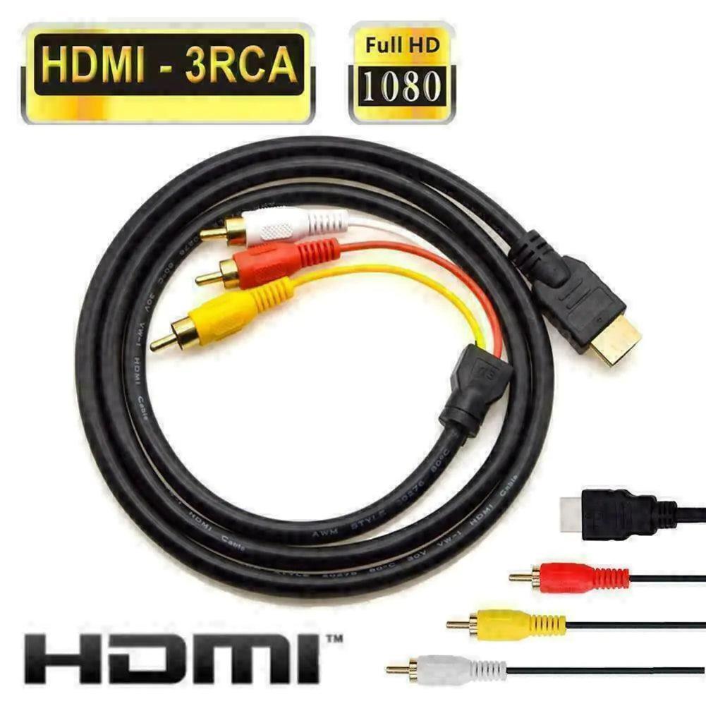 HDMI Male To 3 RCA Video Audio AV Component Converter Adapter Cable HDTV 1080 - ClubOn