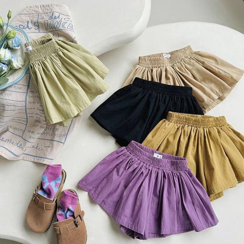 Baby Girls Casual Pleated Shorts Skirt | Summer Kawaii Pants - ClubOn