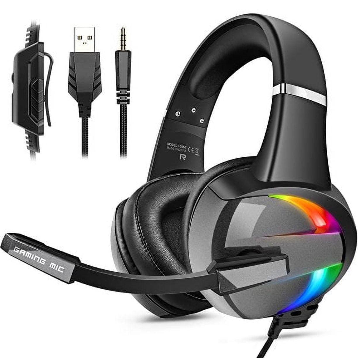 Beexcellent Gaming Headsets for PS5, PS4, Xbox One – Noise-Canceling, Surround Sound, LED RGB Light, Compatible with PC, Mac, Nintendo Switch - ClubOn
